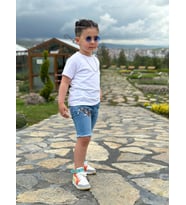 Erkek çocuk şortlu takım (Beyaz)