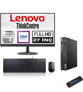 Lenovo Thinkcentre Neo 50Q Gen 4 Intel Core I5-13420H 40GB 1tb SSD 27 Inç Monitör Windows 11 Home Mini Bilgisayar MM12LN006KTRH14 + Zetta Flash Bellek