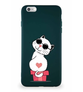Apple iPhone 6S Plus Soft Premier Kapak Coolcat Tasarımlı Silikon Kılıf - Yeşil (Şeffaf)