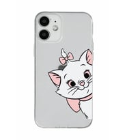 Iphone 12 Uyumlu Marie Kedicik Desenli Şeffaf Telefon Kılıfı