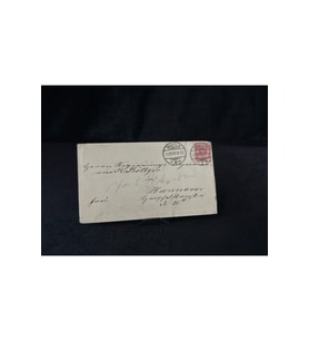 Deutsches Reich 1890 yılında Alman İmparatorluğu döneminde postadan geçmiş Zarf Reichspost 10 Pfenn