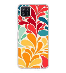 PrintiFy Samsung Galaxy A12 ile Uyumlu 1mm Slim Fit Retro Renkler 5 Baskılı Şeffaf  Kılıf