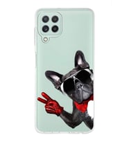 PrintiFy Samsung Galaxy M32 ile Uyumlu 1mm Slim Fit Köpek 2 050e Baskılı Şeffaf  Kılıf