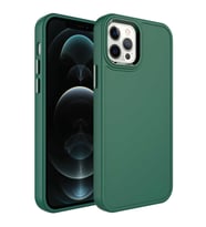 Lexroo iPhone 14 Pro Kılıf Metal Çerçeve ve Buton Tasarımlı Sert Botox Kılıf - Koyu Yeşil