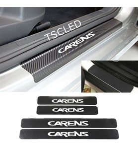 Carens Karbon Kapı Eşiği Kaplama Sticker Yapıştırma (4 Adet) zz99