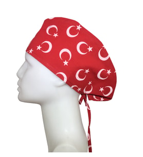 Türk Bayraklı Doktor Hemşire Aşçı Cerrahi Bone Hastane Bonesi Bandana M348