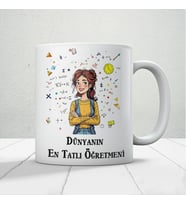 Dünyanın En Tatlı Öğretmenine Özel Öğretmenler Günü Hediyelik Baskılı Kupa