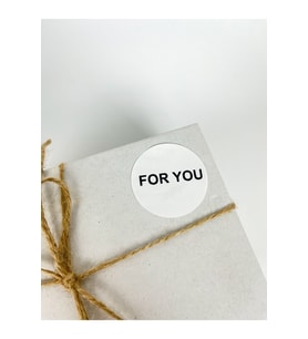 For You Siyah Yazılı 3 Cm Yuvarlak Yapışkanlı Sticker Etiket 150 Adet