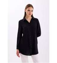 Uzun Kollu Regular Fit Basic Gömlek 2020 (Siyah)