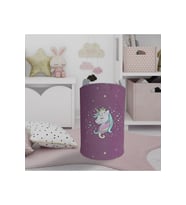 MEKTA HOME BEBEK VE ÇOCUK ODASI Renkli Unicorn Desenli Mor Oyuncak Sepeti