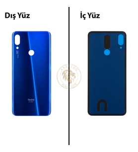 Xiaomi Redmi Note 7 Neptün Mavisi Arka Pil Kapağı Batarya Kapağı Lazer Kesim Back Cover