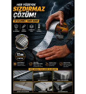 3 Lü Set Alüminyum Yüzeyli Çatı Boru Onarım Sızdırmaz Bant