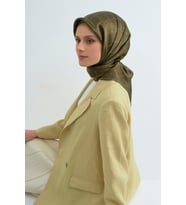 Armine Saf İpek Sura Eşarp-2026 İlkbahar-Yaz- 953800D (Haki)