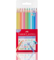 Faber-Castell Pastel Renkler Üçgen Boya Kalemi 12'li