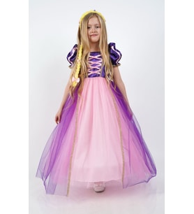 Rapunzel Prenses Kız Çocuk Parti Kostümü Doğum Günü Elbisesi