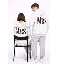 Sevgili Kombini Oversize Hoodie Seti Siyah MR Erkek Çift Hoodie 14 Şubat Sevgililer Günü Özel (Beyaz)