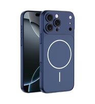 Apple iPhone 13 Pro Uyumlu Kılıf Zore M-Safe Şarj Özellikli Kamera Korumalı Spark Kapak (Mavi)