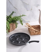 Pankek Tavası 28 Cm Tava Granit Tava Yanmaz Yapışmaz Tava (Siyah)