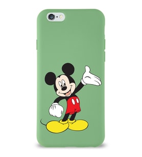 Apple iPhone 6 S Uyumlu Lansman Kılıf Mickey Mouse Tasarımlı Altı Kapalı İçi Kadife Kaplı  Kapak (Şeffaf)