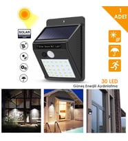 Technojet 1Adet 30 Ledli Solar Hareket Sensörlü Bahçe Aydınlatma Lamba Dış Mekan Güneş Enerjili
