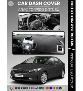 KİA CERATO (2012-2019) Torpido Örtüsü Ön Panel Torpido Koruma Tam Uyum Tam Uyum Kaymaz Kolay Montaj