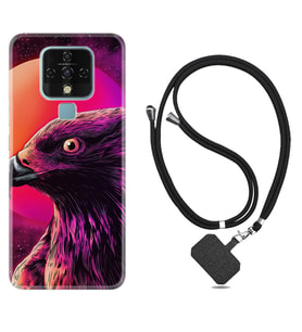 Tecno Camon 16 18P Pova Kılıf Boyun Askılı Silikon Red Eagle 1752