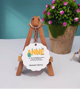 Anneler Günü Hediyesi Anneye Hediye - 8 - Ahşap Anahtarlık
