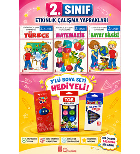 2.Sınıf Etkinlik Çalışma Yaprakları Seti (Boya Seti Hediyeli)