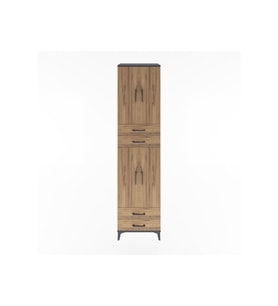 Hyperion Dolap 5 Raflı 4 Çekmeceli 4 Kapaklı 60x44x243 Antrasit-Çam