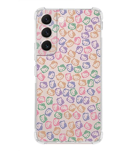 Samsung Galaxy S22 Uyumlu Köşe Korumalı Antişok  Kapak Hello Kitty Tasarımlı Şeffaf  Kılıf