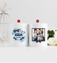 BK Gift Kişiye Özel Fotoğraflı Yakışıklı Babam Beyaz Kupa Bardak-85, Babaya Hediye