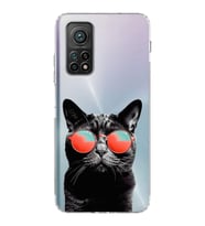 PrintiFy Xiaomi Mi 10 T ile Uyumlu Kedi 3 Kamera Korumalı Şeffaf Kılıf