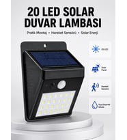 Su Geçirmez IP65 20 LED Solar Sensörlü Bahçe ve Veranda Aydınlatma Yeni Nesil