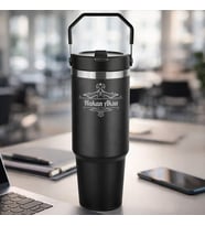 BK Gift Kişiye Özel İsimli Kilit Kapaklı Pipetli 5342 Termos 900 ML-2 Çift Katmanlı Paslanmaz Çelik, Yeni İş Hediyesi