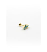 Gold Firuze Taşlı Tragus Helix Piercing – Anti Alerjik, Paslanmaz, Şık Tasarım