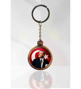 Mustafa Kemal Atatürk Ahşap Anahtarlık Tek Ebat N11.12604
