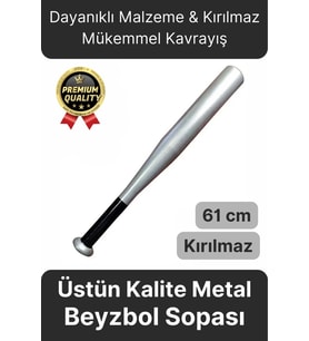 Özel Üretim Dayanıklı Malzeme Kırılmaz Mükemmel Kavrayış Metal Gri 61 Cm Baseboll Beyzbol Sopası