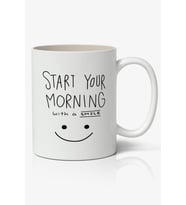 Smile (Gülümse) Tasarımlı Kupa Bardak Baskılı Kahve Kupa Bardak