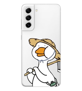 Samsung Galaxy S21 FE Uyumlu Ördek Desenli Şeffaf Telefon Kılıfı