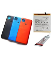 REDMİ 9C ARKA BATARYA KAPAĞI ,BATARYA VE B7000 YAPIŞTIRICI (TURUNCU)
