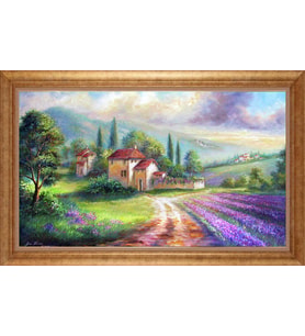 Çerçeveli Paspartulu Manzara Tablo bm0966 (Gold)
