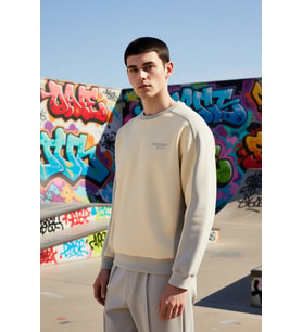 Erkek Bisiklet Yaka Standart Kol Oversize %100 Pamuk Sweatshirt Fonksiyonel Dayanıklı Spor