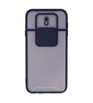 Samsung Galaxy J7 Pro / J730 Kılıf Palm Buzlu Kamera Sürgülü Silikon - Lacivert