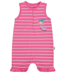 Civil Baby Çizgi Emp Deniz Kızı Baskılı 6-18 Ay Tulum - Fusya