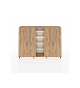 Arges Dolap 12 Raflı 4 Kapaklı 220x30x163 Çam-Çam/Aytaşı