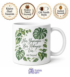 Plant Mom Temalı Bitki Annesi Kupa Bardak Hediye Porselen Baskılı Kupa