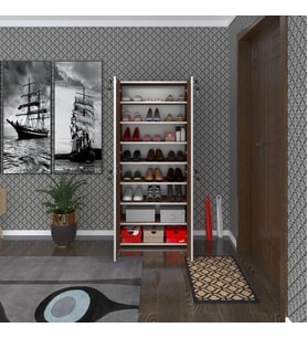 Kenzlife ayakkabılık ayakkabı dolabı kilitli be real cvz 160*70*32 kapaklı arkalıklı ofis dolabı iki bölme (Karışık)