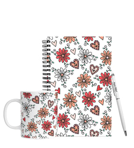 Sevgililer Gününe Özel Ahşap Defter Kalem & Kupa Hediye Seti
