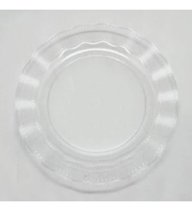 Şeffaf Lüks Plastik Mika Yuvarlak Tabak 22 Cm 6 Adet