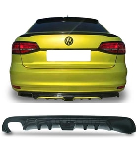 Vw Jetta Mk6 Custom Difüzör Difizör Plastik Parlak Siyah 2014 2015 2016 2017 2018 Arka-difizör-bodykit-ek